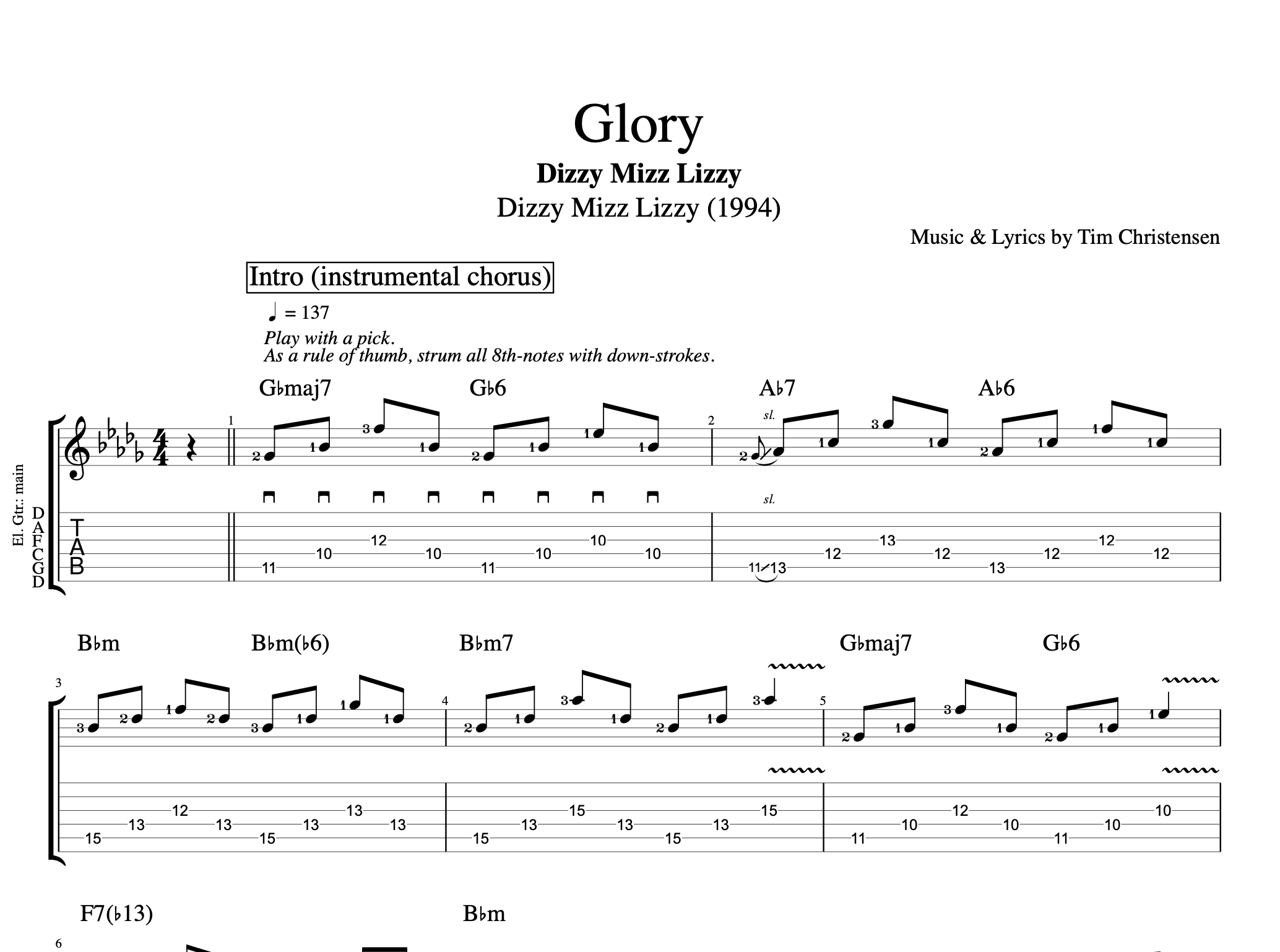 ☆ バンドスコア 「ディジー・ミズ・リジー」 ☆ DIZZY MIZZ LIZZY